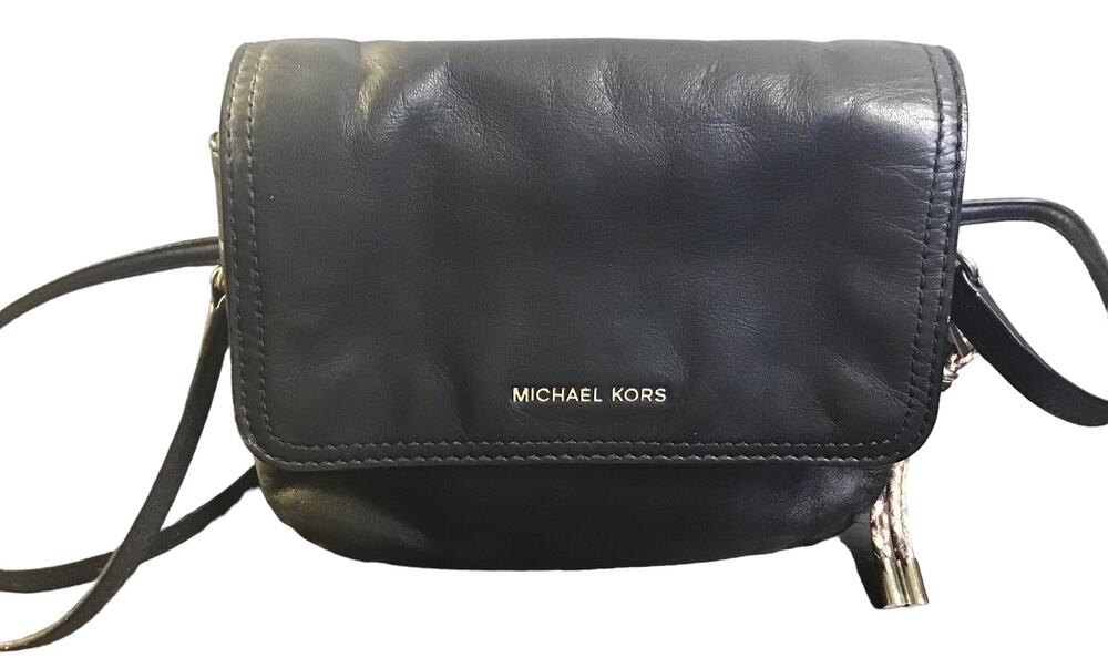 Michael Kors Black Leather Crossbody Purse